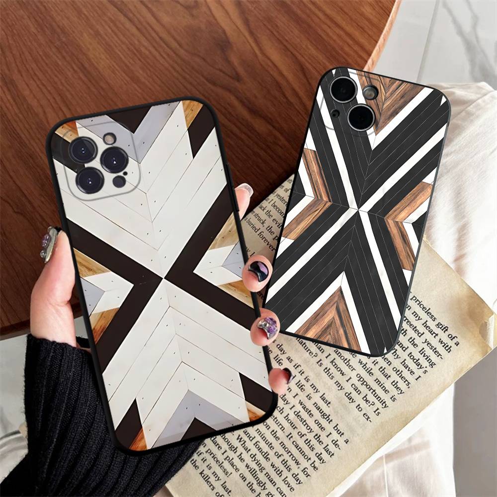 Vintage Floral Pattern Soft Case - Custodia per telefono con motivo geometrico