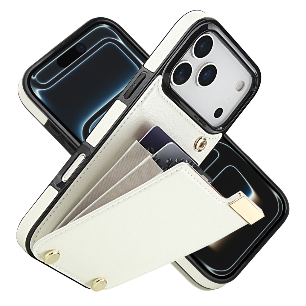 Leather Wallet Card Holder Phone Cover - Custodia a Portafoglio per iPhone 17