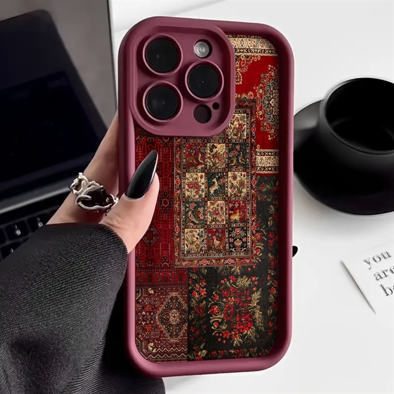 Vintage Floral Pattern Soft Case - Custodia per telefono con motivo tappeto