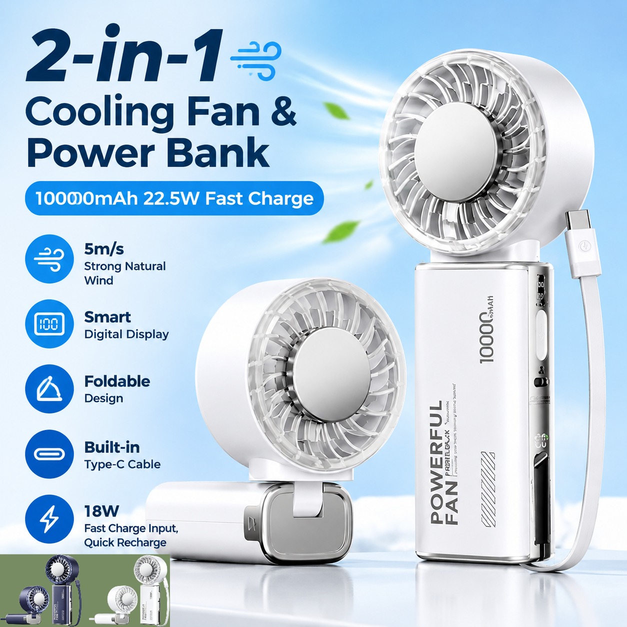 Power Banks - Ventilatore portatile REMAX con power bank