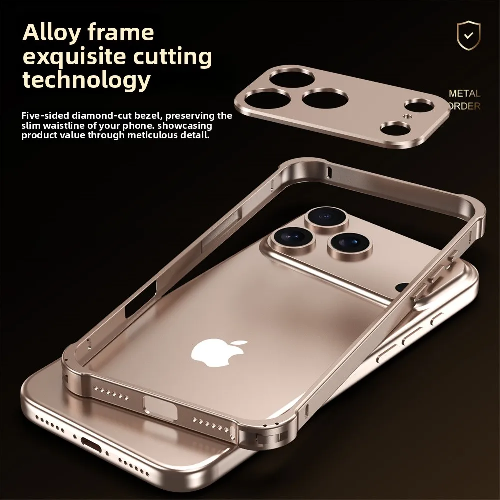 Metal Bumper Aluminum Frame Case - Custodia per telefono con paraurti con