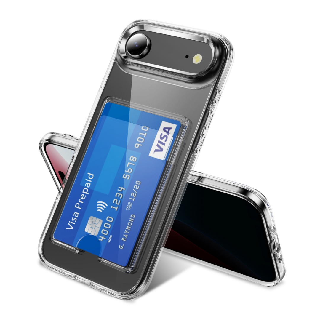 Clear Shockproof Bumper Case - Custodia a portafoglio con supporto per