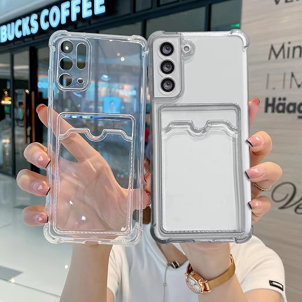 Clear Shockproof Bumper Case - Custodia Trasparente in Silicone con Slot